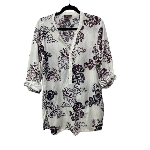 FORCYNTHIA Beachwear Other - For Cynthia Beach Wear Cover Up‎ Plus 1X Embroidered Cotton Floral Pool Resort